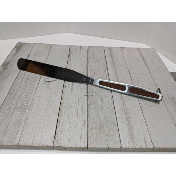 Vintage Stainless Steel Flexible Spatula Cake Icing Spreader Wood 12 1/4" - Picture 1 of 7